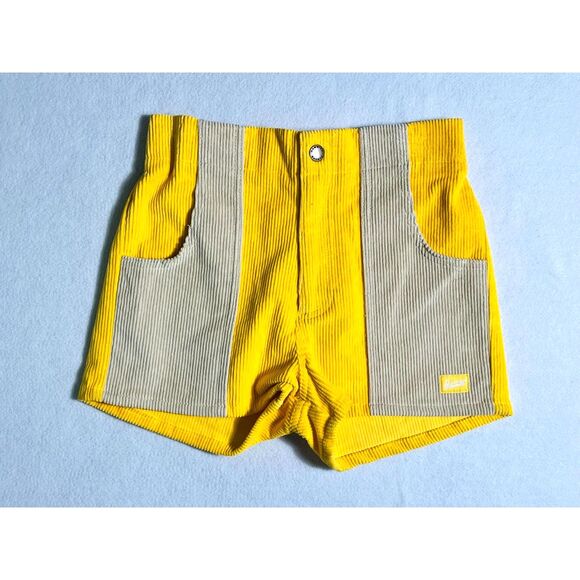 Hammies Two Tone Yellow Sand Corduroy Shorts 28" Waist 2" Inseam Retro Surf - Picture 1 of 6